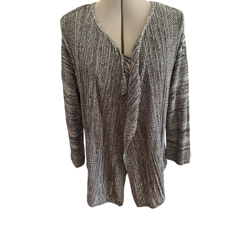Faded Glory Womens Size XXL Black & Gray Open Front Cardigan *Runs Small